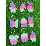 【ETOP】 Mini Keychain Push Pop Bubble Fidget Sensory Toys Mini Fidget Toys Simple Dimple Fidget Pack Stress Relief Gifts Puzzle Toy Gift For Kid