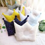 Tawakkal Mart High Quality Imported New Baby Lovely Crown Shape Pillow Headshaper Prevent Flat Head Infants Crown Dot Bedding Shaper Pillows Newborn Boy Girl Infant Toddlers Room Decoration Nursing Accessories Gift Present