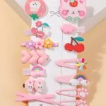 Tawakkal Mart 10 PCS Children Hair Accessories Baby Hair Clips PINK Girls Hairgrips Cute Rainbow
