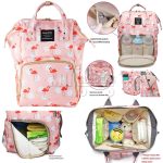 High Quality Imported Flamingo Diaper Bag Portable Mummy Nappy Bag Large Capacity Pattern Backpack Nursing Bag for Baby Care Travel Bag - Image 2