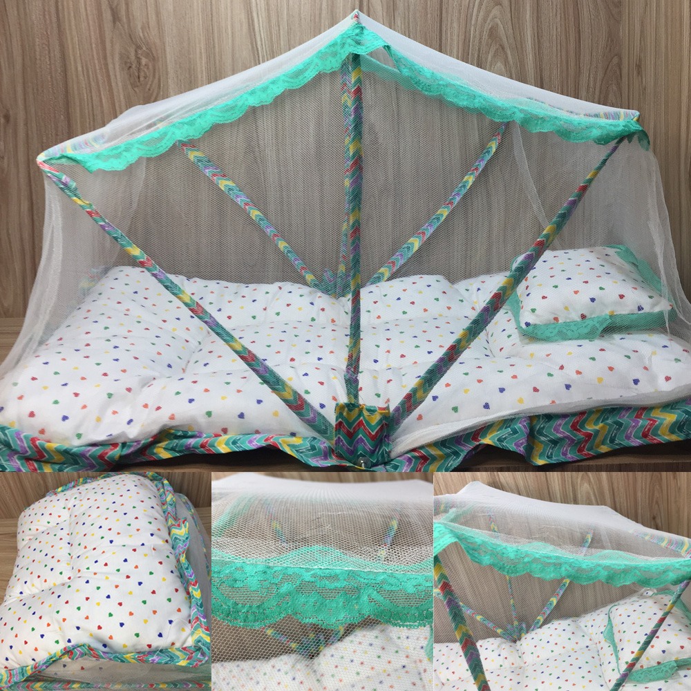 imgi_51_d479ee7671e546c2057453239ae41f2d High Export Quality Fancy Baby Sleeping bag with Mosquito net Embroided Frill Crib 0-1 Year Infant Portable Folding Baby Cots Net Infant Sleeping Bag - baby bistar gaddi - baby nest bed accessories for baby, - Image 1