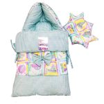 Infants / Newborn – King Size Fancy Hooded Carry Nest With Face Cover & Star Pillow In Multicolour