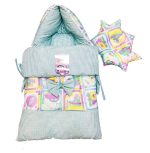 Infants / Newborn – King Size Fancy Hooded Carry Nest With Face Cover & Star Pillow In Multicolour