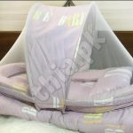 Super Soft Baby Bed With 1 Pillow and 2 Cushions Mosquito Net Zipper Bedding Set Sleeping Bag - Baby Bistar Baby Gaddi Newborn Fancy Bed