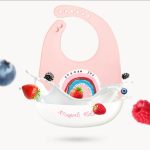 GP Baby Bibs Waterproof Soft Silicone Feeding Stuff Dinosaur Pattern Adjustable Children Bib