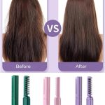 Rechargeable Mini Hair Straightener Heat Comb Portable Travelling Wireless Heating Comb Straightener USB Rechargeable Wireless Hair Hot Comb Portable Cordless Hair Straightener Brush with Adjustable Temperature Settings Hair Styling Tool