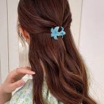 Tawakkal Mart 4 Pcs Small Mixed Colors Hair Claw Clips for Women and Girls, Matte Claw Flower Shaped By Tawakkal Mart