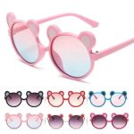 Cartoon Bear Kids Sunglasses Round Frame Summer Outdoor Children Sun Glasses Children Eyewear Baby Photography Props