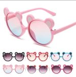 Cartoon Bear Kids Sunglasses Round Frame Summer Outdoor Children Sun Glasses Children Eyewear Baby Photography Props