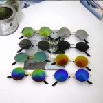 Metal Black Round Kids Sunglasses Brand little girl/boy Baby Child Glasses goggles oculos UV400 Small face Suit For 2~6 age