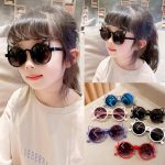 Cute Red Cartoon Kids Sunglasses Girls Pink Purple White Children Glasses Baby Boys Round Eyeglasses Party Outdoor Eyewear