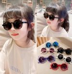 Cute Red Cartoon Kids Sunglasses Girls Pink Purple White Children Glasses Baby Boys Round Eyeglasses Party Outdoor Eyewear