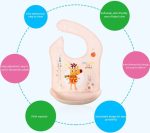 GP Waterproof Silicone Baby Bibs Cartoon Printed Adjustable Removable Children Apron Baby Feeding Stuff - Image 2