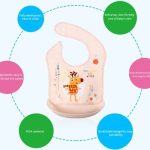 GP Waterproof Silicone Baby Bibs Cartoon Printed Adjustable Removable Children Apron Baby Feeding Stuff