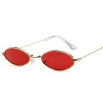 Yfashion Stylish - Small Ellipse Frame Sunglasses Driving lasses for Street Snap Birthday ift Lenses Color
