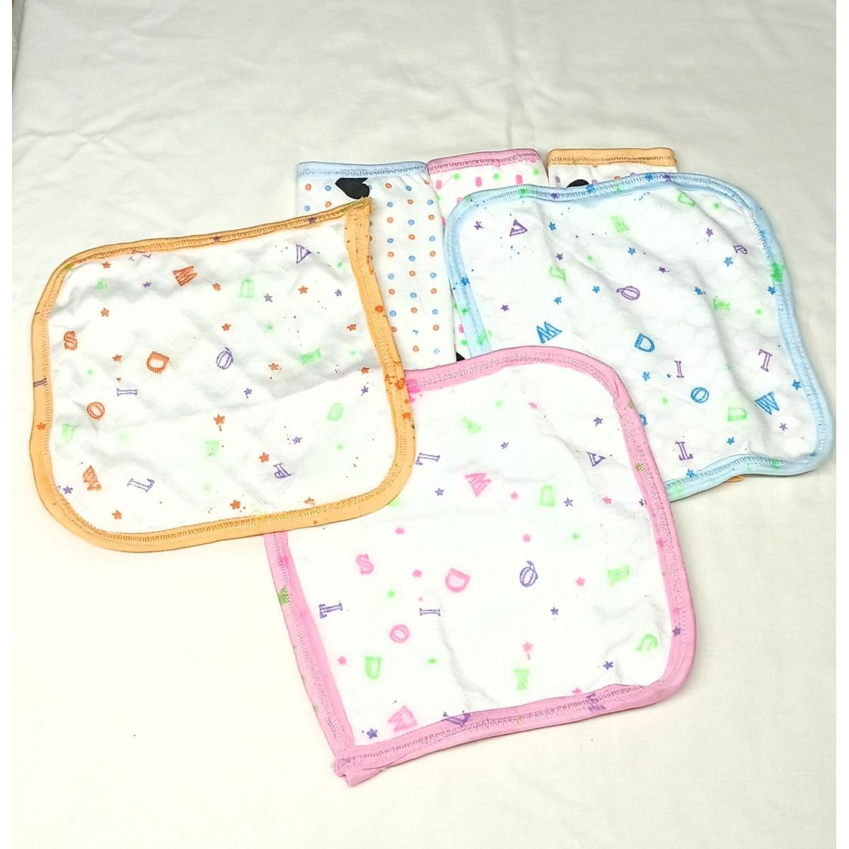 imgi_52_eee5c5b5b967adc3dc60713dd04f8d21 Tawakkal Mart Baby Face Towel Napkin For Newborn baby (Pack of 06 Pieces) White Base with Printed - Image 1