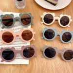 Fashion Round Children Sunglasses Classic Cute Bear Cartoon Sunglasses Girls Boys Kids Sun Glasses UV400 Protection Eyewear Baby Shade Glasses