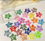 06 pcs Random coated colour candy BB star clips . Decorate hair pins