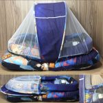 High Quality Blue Super Soft Baby Bed With 1 Pillow Mosquito Net In Multi-Color Double Lastic - Durable Baby Small Bed With Mosquito Net In New Design baby bistar gaddi - baby bed accessories for baby, bistar infant newborn dipper bag baby gaddi