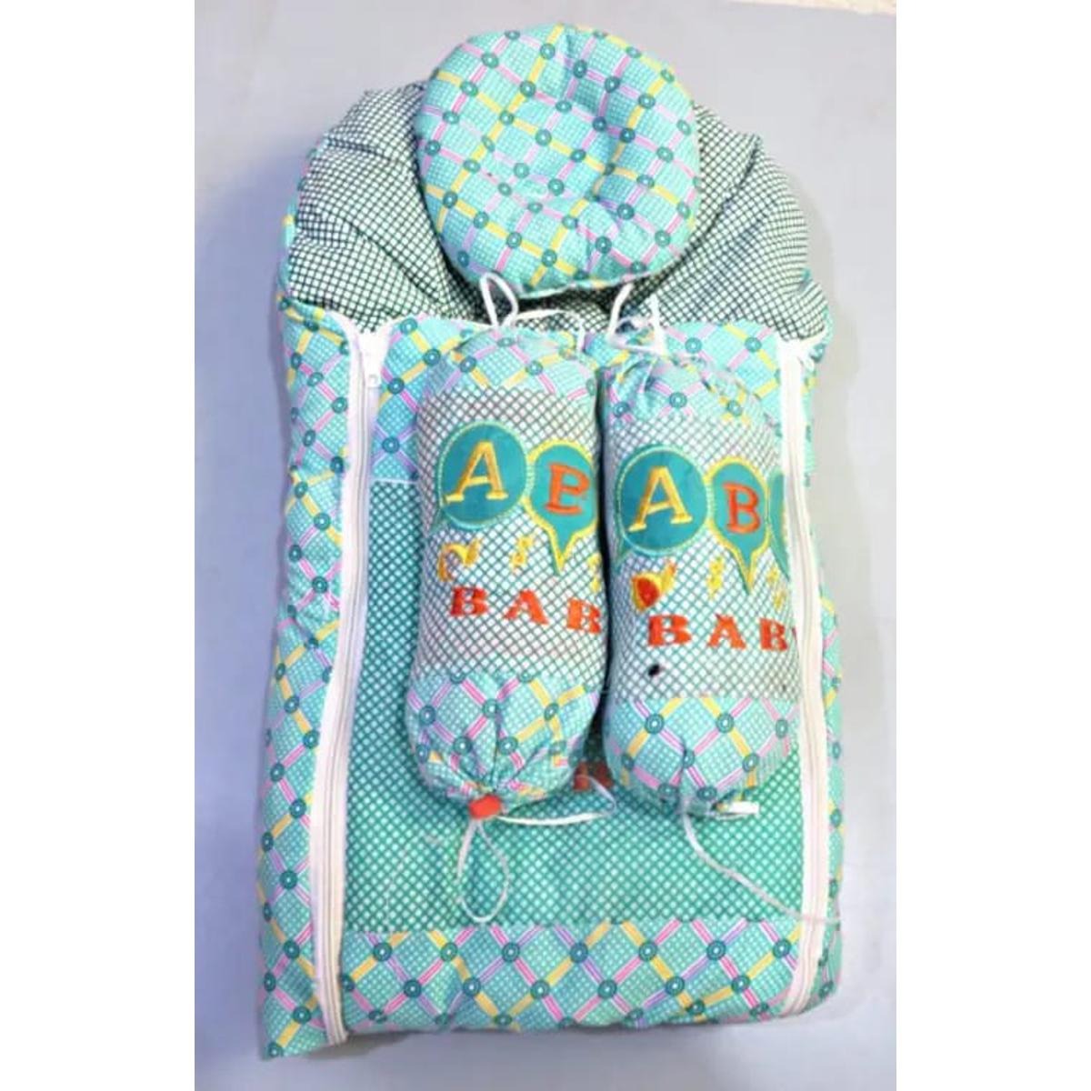 imgi_53_88c41159f4f10b8252fa0a0c41a5078b Baby sleeping Bag With Head Pillow And 2 Support Pillow In Green Color - Image 1