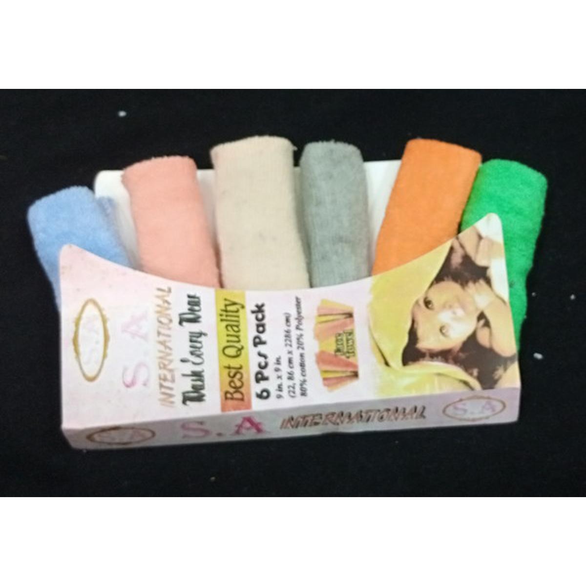 imgi_53_bdc1b6127febfa85074fd692570f5495 (1) Tawakkal Mart Pack of 6 Baby Soft Face Mini Towels Napkin Rumal- Baby Towel- Bath - Image 1