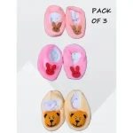 GP (Pack of 3) New Born Baby Booties, Booties Winter Stuff. Random Booties[RANDOM COLOUR+RANDOM DESIGNS]