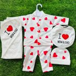 I LOVE MOM AND DAD DRESS WITH WRAPPING SHEET CAP - 0 to 3 MONTHS