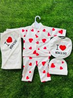 I LOVE MOM AND DAD DRESS WITH WRAPPING SHEET CAP - 0 to 3 MONTHS