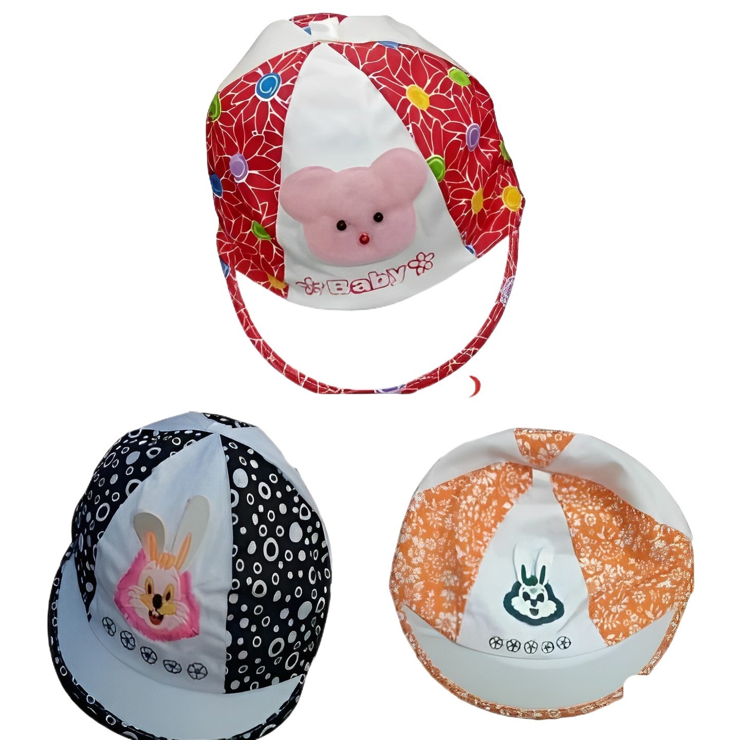 imgi_55_ad32f2b5a648ca9ffcdbb63a60100dd3 Tawakkal Mart Pack of 3 New Baby Summer Cap For Kids In Beautiful Color, Kids Caps Hats for kids - Image 1