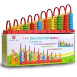 Abacus Calculation Shelf Mathematics Shelf 1+1 Vertical Abacus Calculation for Kids Pre School Kids Teaching Aid Counting and Stacking Wooden Math Toy - Image 4