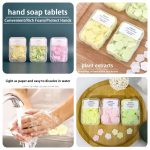 Petal Shape Paper Soap Sheets | Cleaning Washing Hand Bath Toiletry Paper Soap Sheets Petals Soap Flakes with Storage Box for Outdoor - Image 2