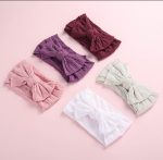 Bowknot Baby Girl Headbands Wide Turban Bows Kids Hair Bands Hair Accessories - Image 4