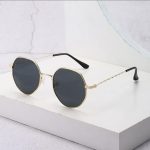 Eldorado Trendy Metal Frame Sunglasses/ Retro Polygon Gradient Mirror Sunscreen Sunglasses - Image 2