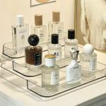 3 Layers Acrylic Perfume & Cosmetic Organizer Tray | Luxury Clear Makeup Storage Rack | Vanity Countertop Organizer for Perfume, Skincare, Cosmetics & Bathroom Essentials