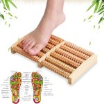 Wooden foot massager Roller, Stress Relief Wooden 5 Roller Foot Massage, Health Therapy Relax Massage, wood Care Massager Reflexology Muscle Relax Relief Massager Spa Gift Anti Cellulite Foot Massager Care Tools