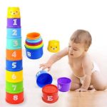 11 Piece Stacking Cups Stackers Pre-school Learning Toy Colorful Stacking Cups Tower Pyramid - Image 3