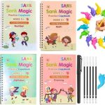 Magic Practice Book (4 BOOKS+10 INK REFILL) , Montessori Children Tracing Handwriting | First Learning Books for Kids | Preschool