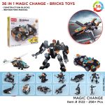 Decool Architect 36 in 1 Magic 36 Change Building Blocks For Kids Technique Jisi Bricks Block & Engineering Toy Creative Truck Lego_ Toys 256+ Pcs DIY Brick Robot Jet Ship Model Play Build Skill Set Gift For Teenager Boys Code: 3122