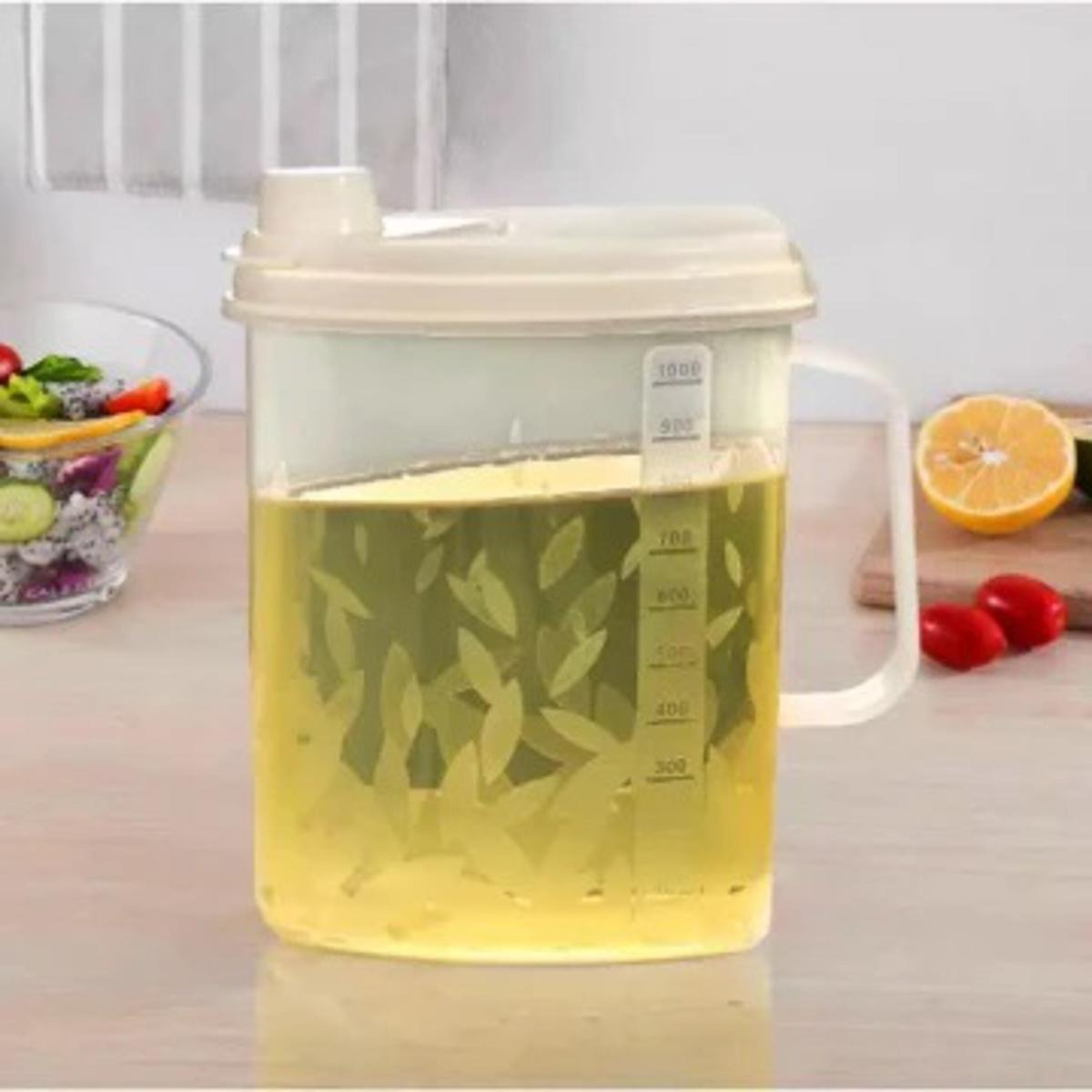 imgi_57_2c52e34b6f76ae3b9a9f03368a104a4b Random Color Kitchen Plastic Oil Jug With Lid & Handle - 1 Liter, Plastic Oil Bottle for Cooking Use Oil Containers - Image 1