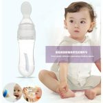 Baby Spoon Feeder - 90ml Silicone Baby Feeding Bottle With Spoon Newborn Infant Squeeze Spoon Toddler Food Supplement Rice Cereal Bottle Milk Feeder" - Image 3