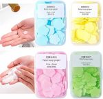 Petal Shape Paper Soap Sheets | Cleaning Washing Hand Bath Toiletry Paper Soap Sheets Petals Soap Flakes with Storage Box for Outdoor