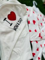 I LOVE MOM AND DAD DRESS WITH WRAPPING SHEET CAP - 0 to 3 MONTHS - Image 4