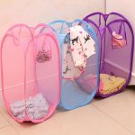 Foldable Laundry Bag Home Cloth Storage Mesh Washing Basket Bin Hamper Storage Baskets Organizer Toy Container Dirty Clothes Divider for Cloth such like Underwear Bra Undergarments Shoes etc, Laundry basket