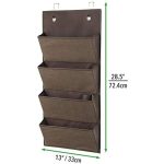 Over Door Hanging Storage Organizer – 4 Large Pockets Wall Mount File Holder | Soft Fabric with Textured Print for Office & Home Use - Image 3