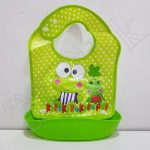 Folding Plastic Bib/Apron/Napkin For Babies In Special Cartoon Printed