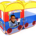 School Bus Tent for Kids - Big Size Pop Up Bus Shaped Tent House Playhouse Folding Tent Bus Shape 54 X 37 X 27 Inches (Red, Yellow)