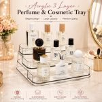 3 Layers Acrylic Perfume & Cosmetic Organizer Tray | Luxury Clear Makeup Storage Rack | Vanity Countertop Organizer for Perfume, Skincare, Cosmetics & Bathroom Essentials - Image 6