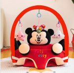 APC Baby Stuffed Gym Floor Playing Seat Sofa Infant Support Seat with Handle Toys Easy Carry Learning Sitting Pillow Chair Cushion Bouncer Floor Seat Feeding Plush Floor Cute Animal Seats Soft Cotton Nest Puff Safety Chair Soft Babies Toys with 2 Holes