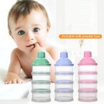 Tawakkal Mart Portable Milk Powder Formula Dispenser Food Container Storage Feeding Box For Baby Kids Toddler Three Grid Baby Food Storage Box