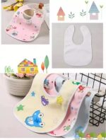 Three fancy-looking waterproof baby bibs with a plastic sheet Three-piece set of water-resistant velvet baby bibs and soft bibs made of plastic sheets for babies. - Image 5